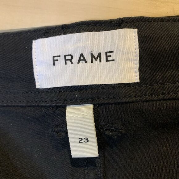 Frame Size 23 Moto Zip Crop Pants Washed Black - Picture 6 of 11